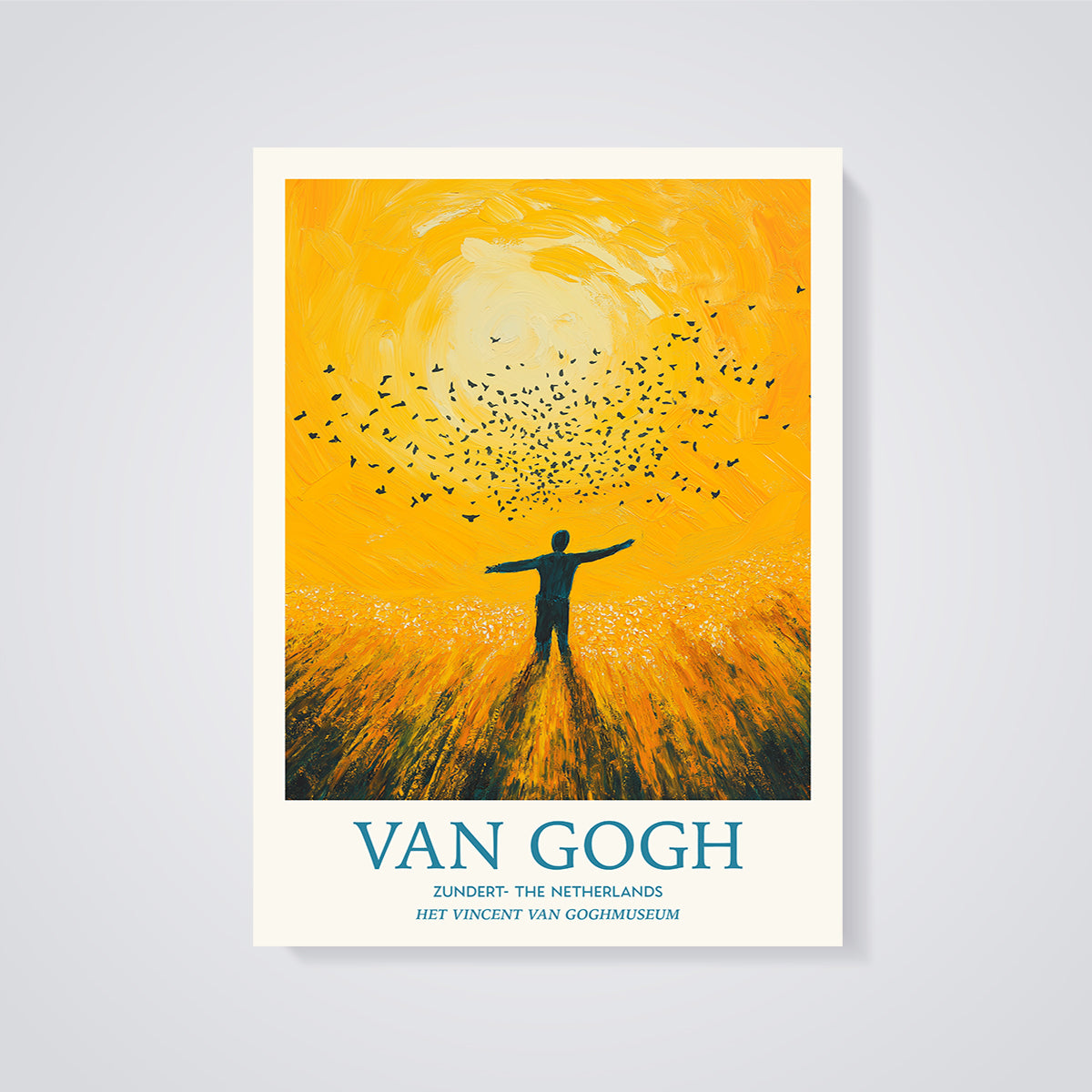 Van Gogh Freedom Field Print unframed on a grey background