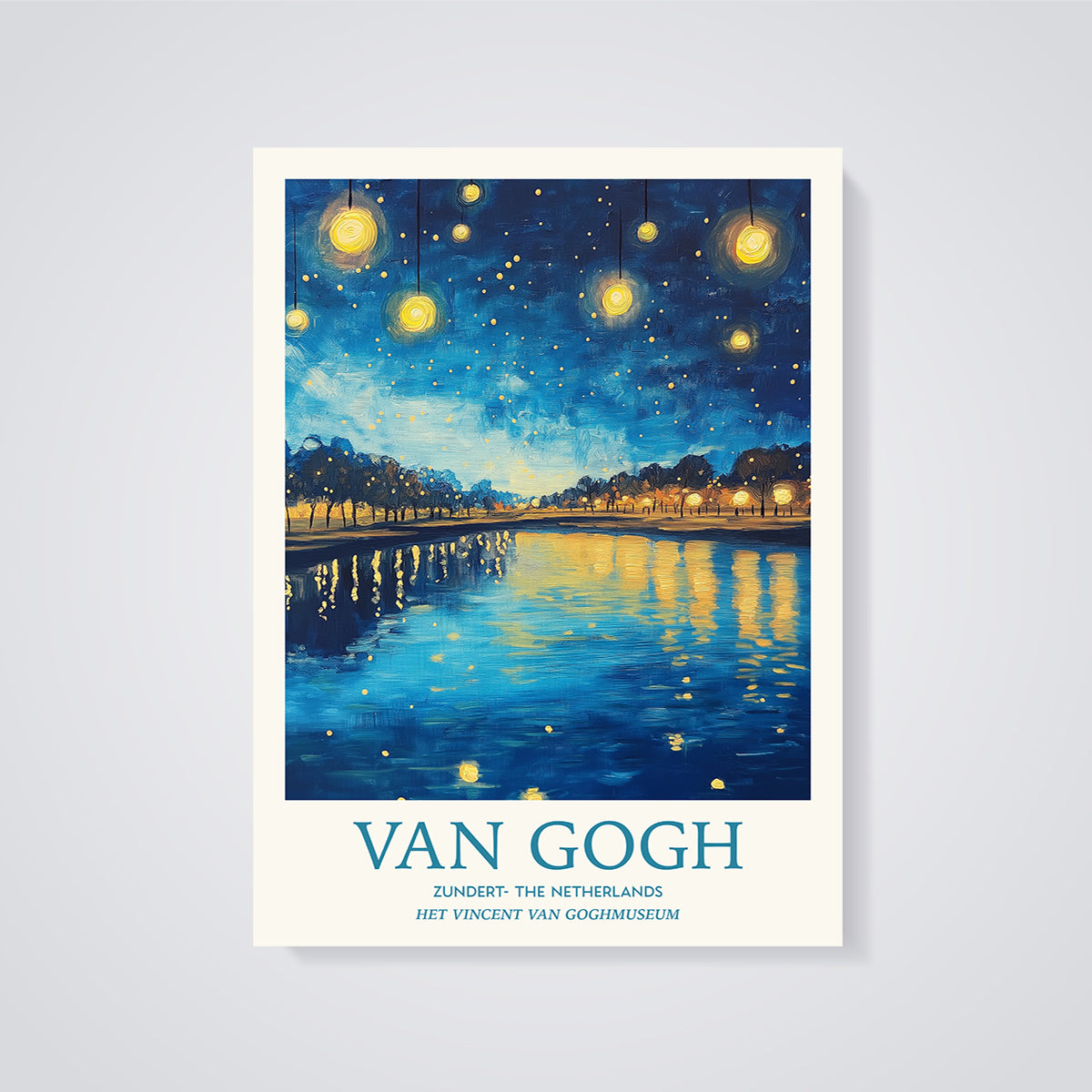 Van Gogh River of Lights Print unframed on a grey background