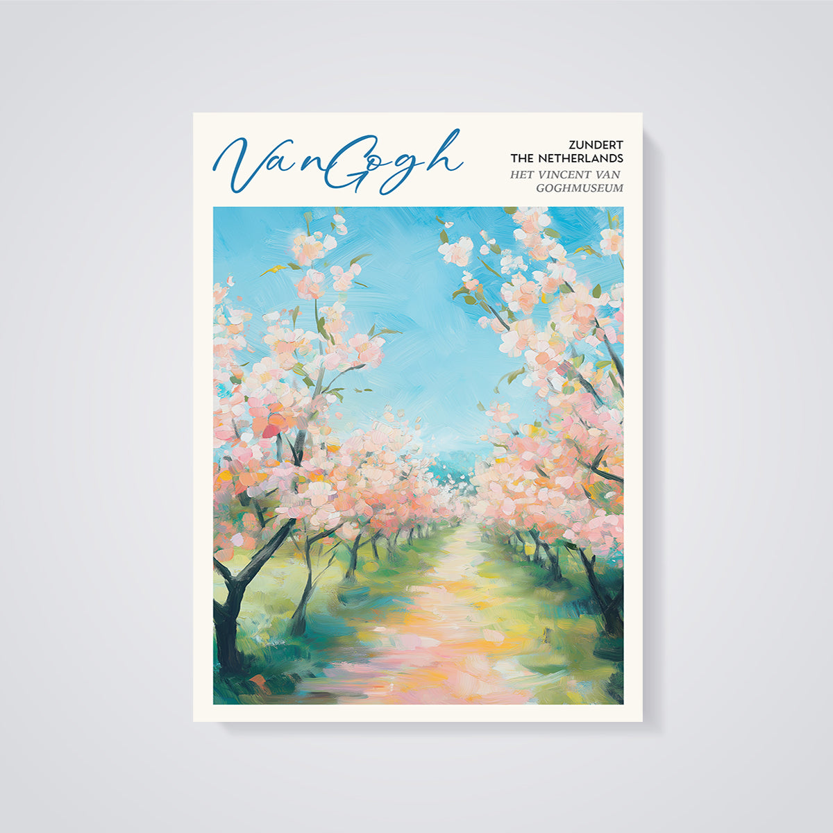 Van Gogh Zundert Blossom Path Print unframed on a grey background