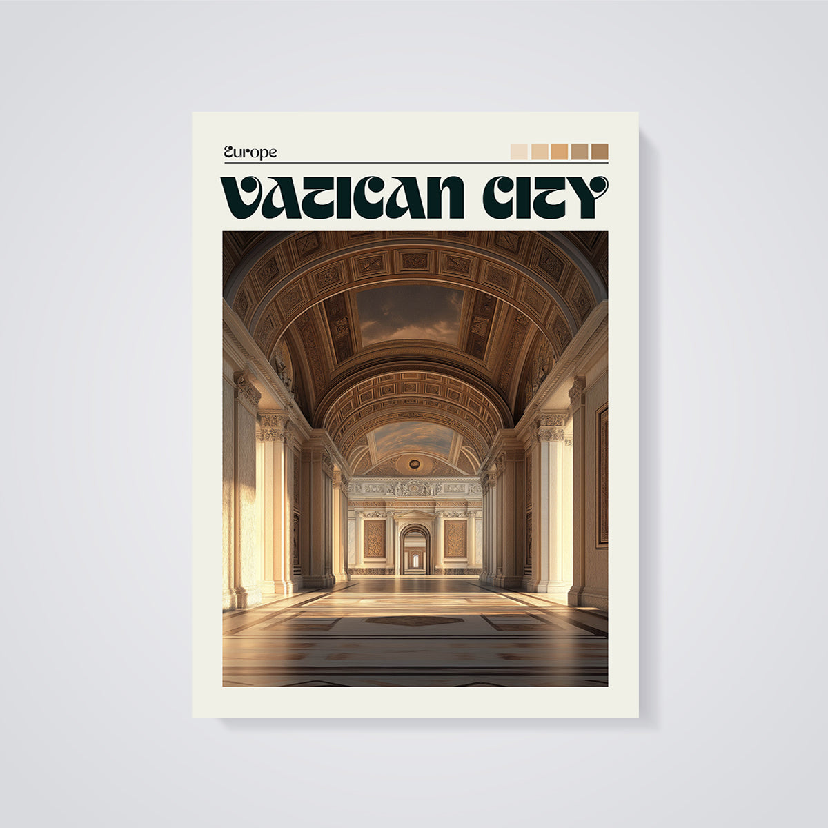 Vatican City Gallery Print unframed on a grey background
