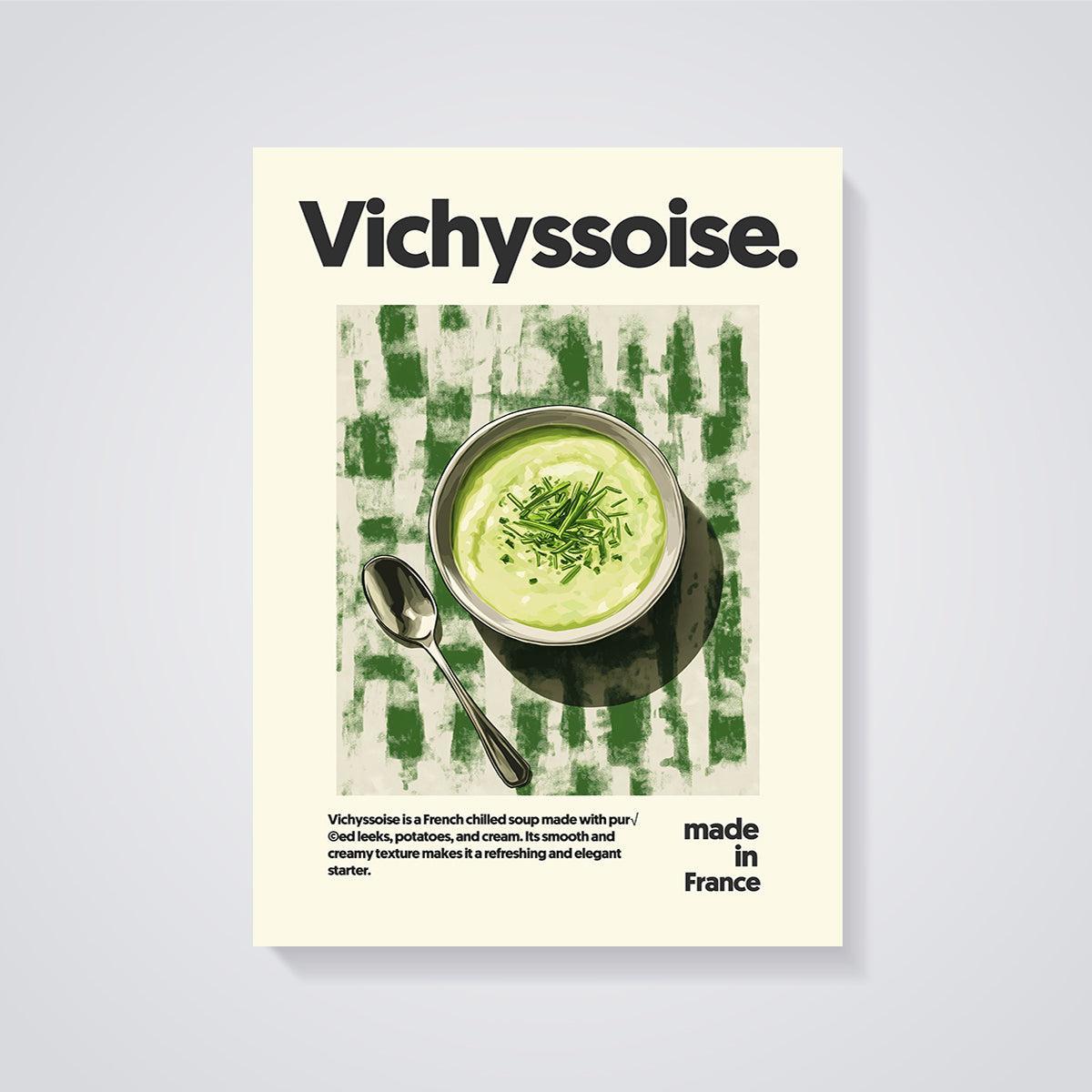 Vichyssoise Chilled Soup Print unframed on a grey background