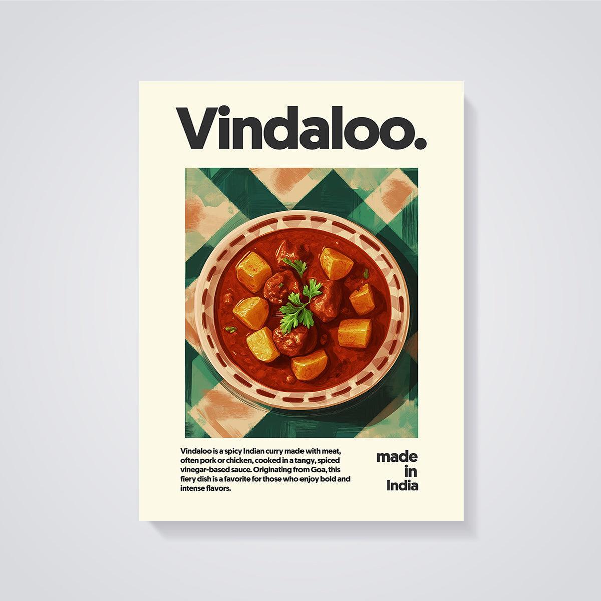 Vindaloo Indian Curry Print unframed on a grey background