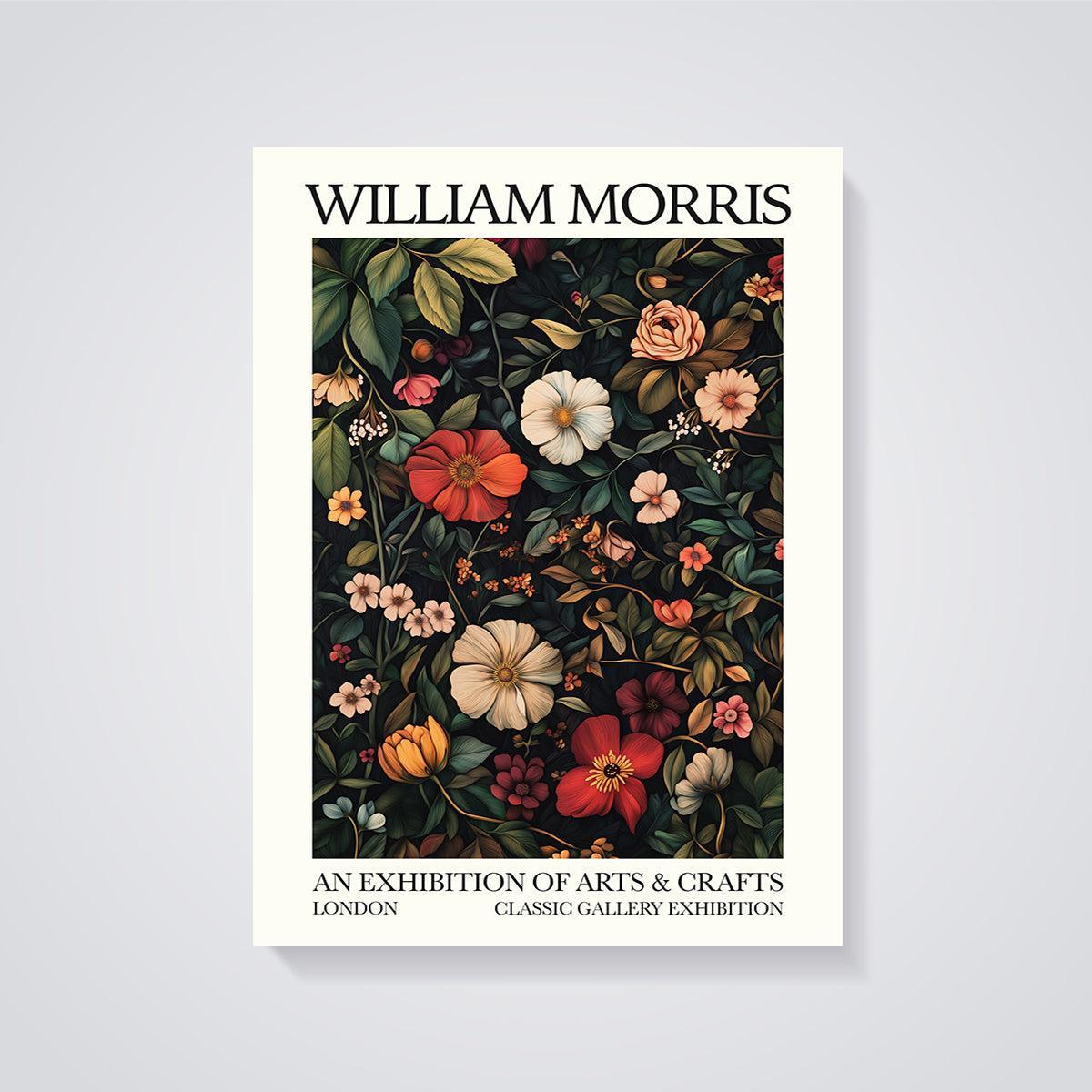 William Morris Arts & Crafts Exhibition Print unframed on a grey background