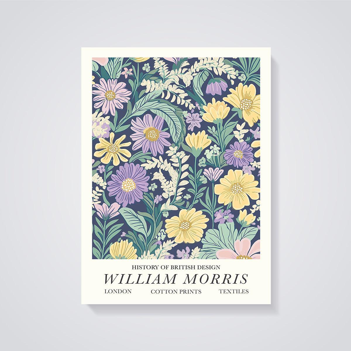 William Morris British Floral Print unframed on a grey background