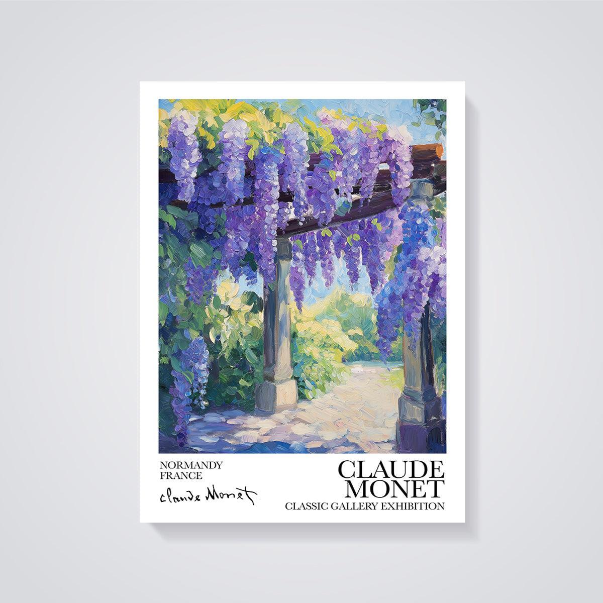 Wisteria Garden Path Print unframed on a grey background